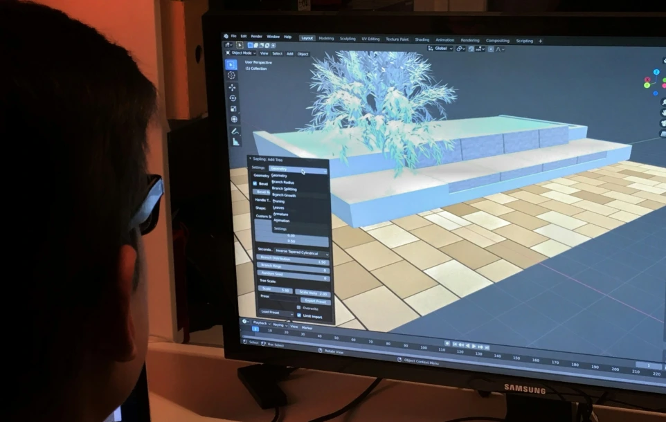 a person is looking at a computer screen